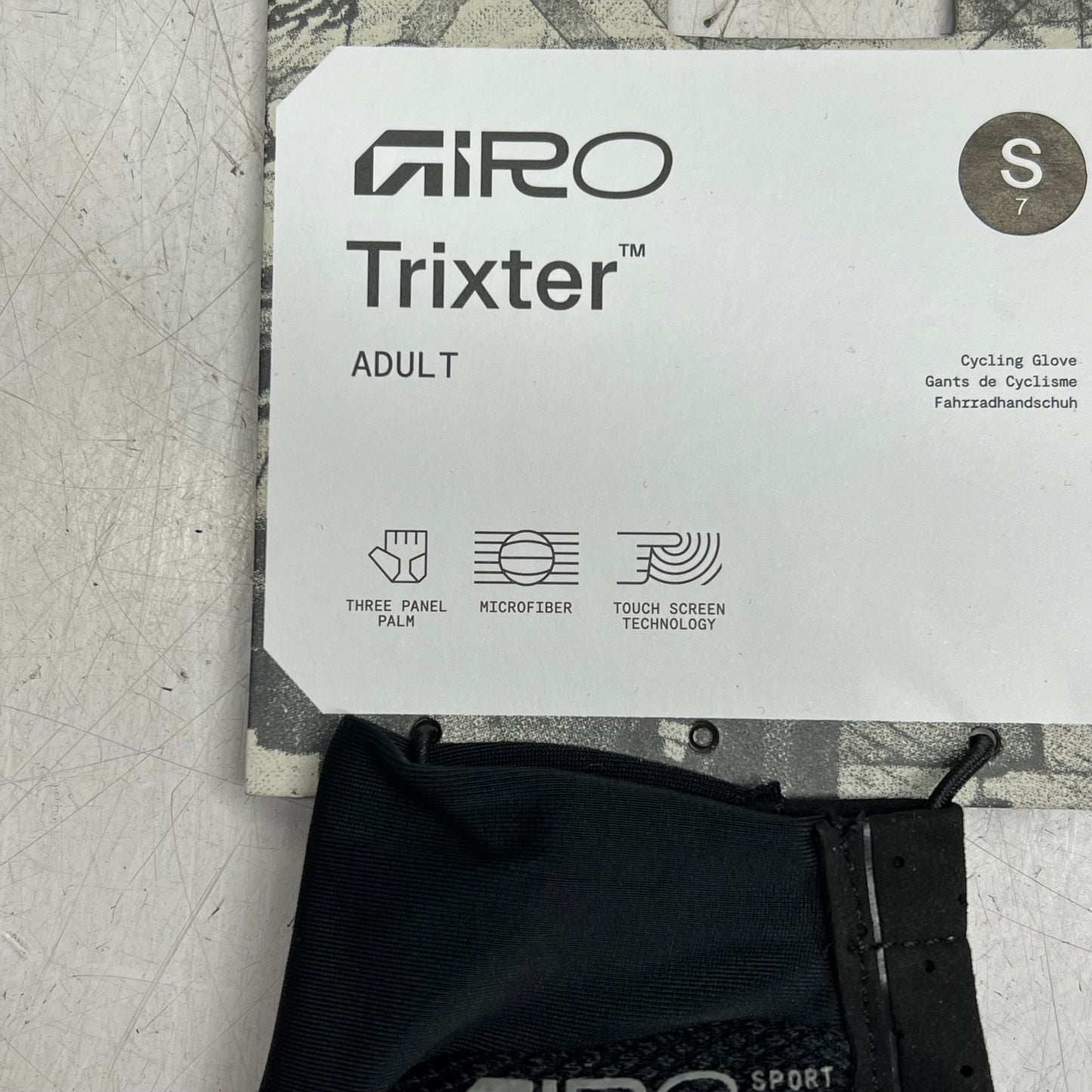 GIRO Trixter Glove Lightweight Instachill Fabric Unisex Sz S Black 7200322