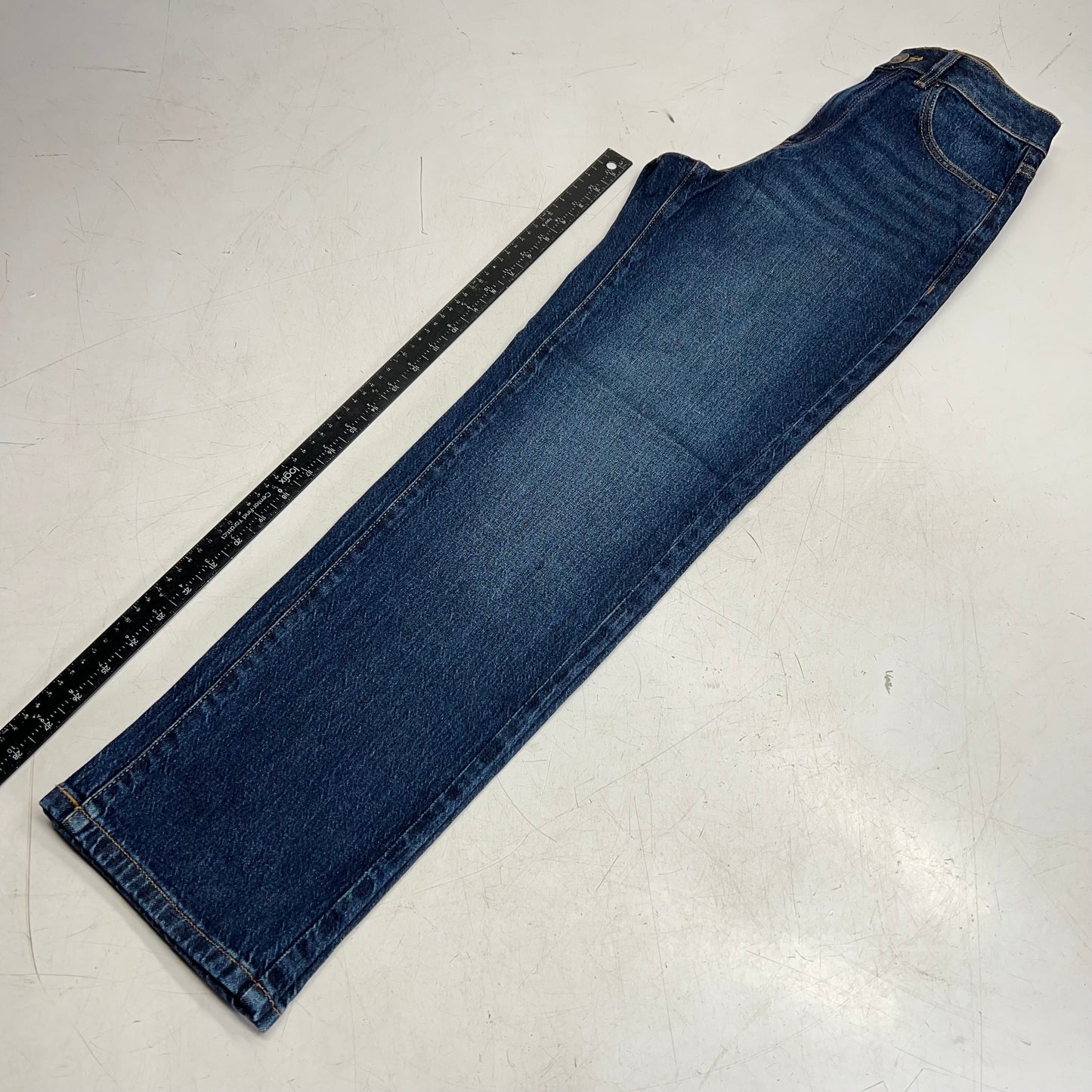 RW & CO High Rise Straight Leg Jeans Women's Sz 26 Dark Blue Wash 487897
