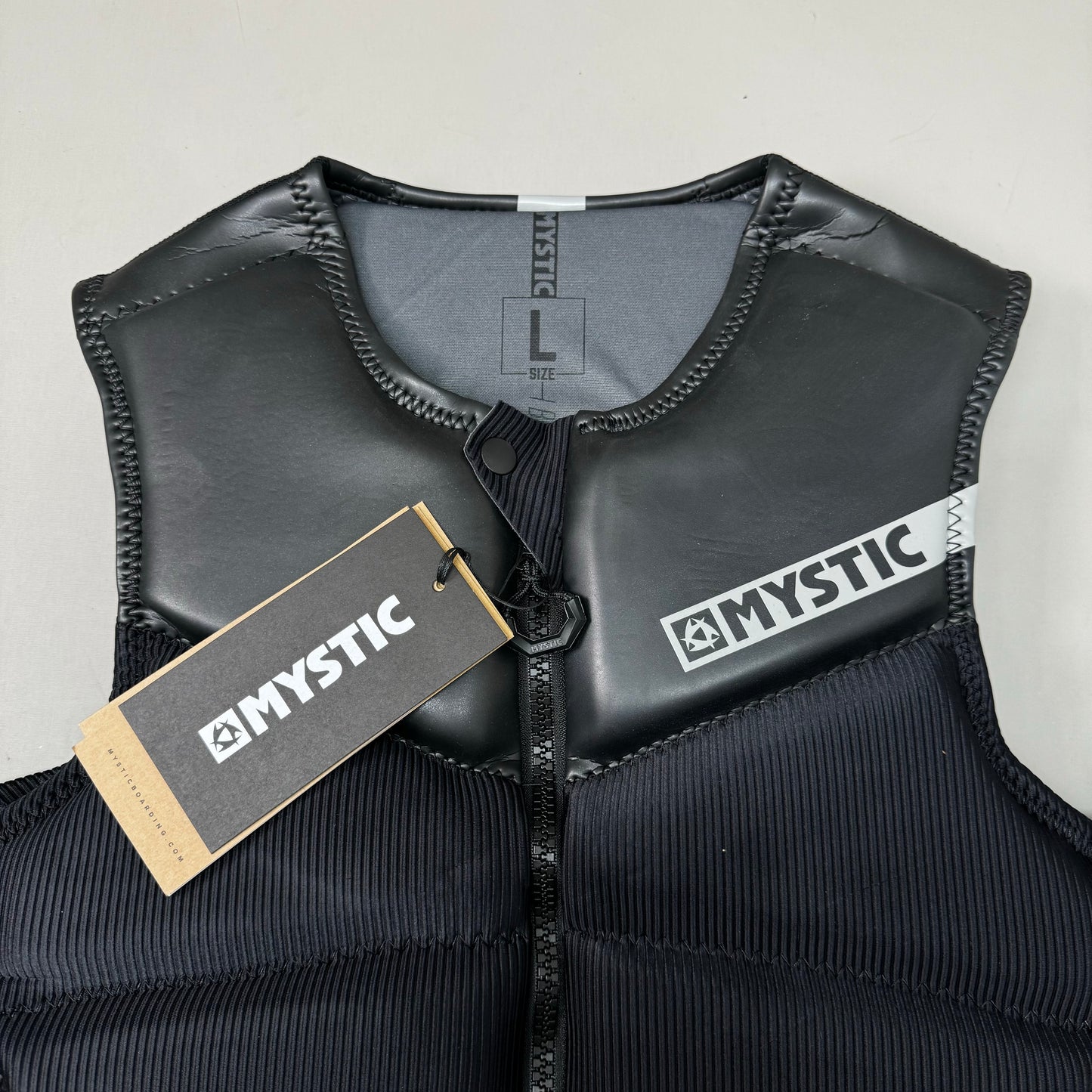 MYSTIC Block Impact Vest YKK Front-Zip & Clash Foam Sz L Black 35005.200107