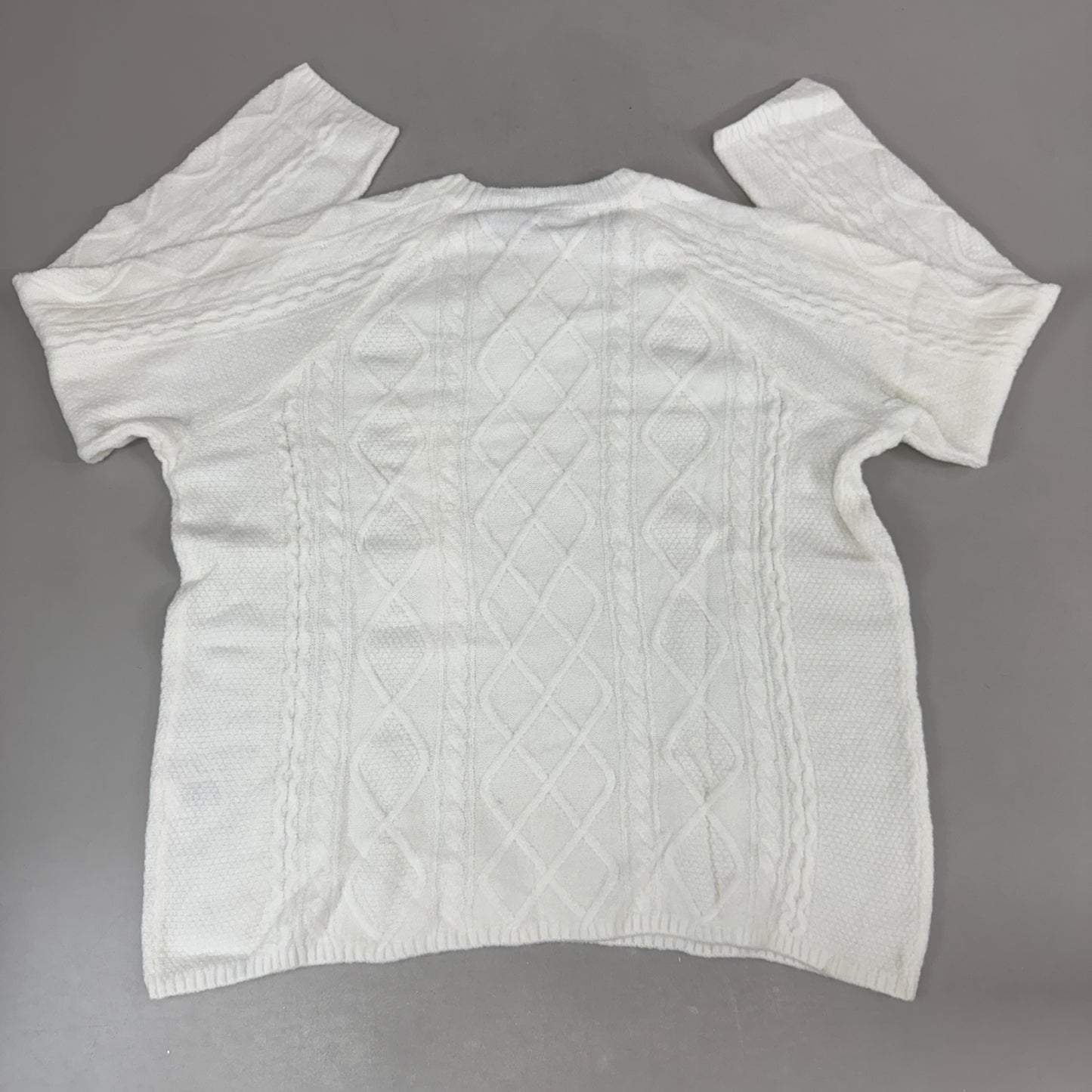 VINCE CAMUTO Cable Knit Sweater Women's Sz-M Antique White SC2895