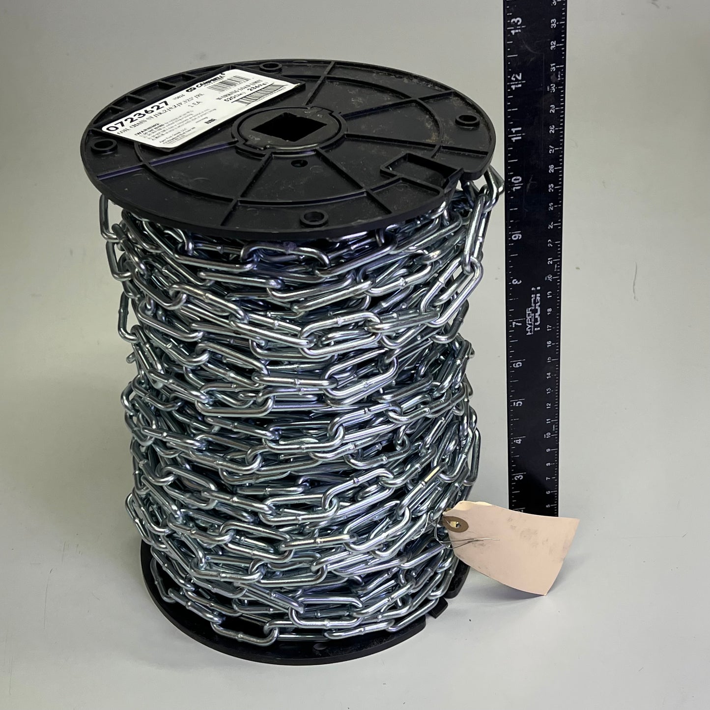 CAMPBELL Zinc Plated Straight Link Coil Chain Made In USA 125' Chrome 0723627