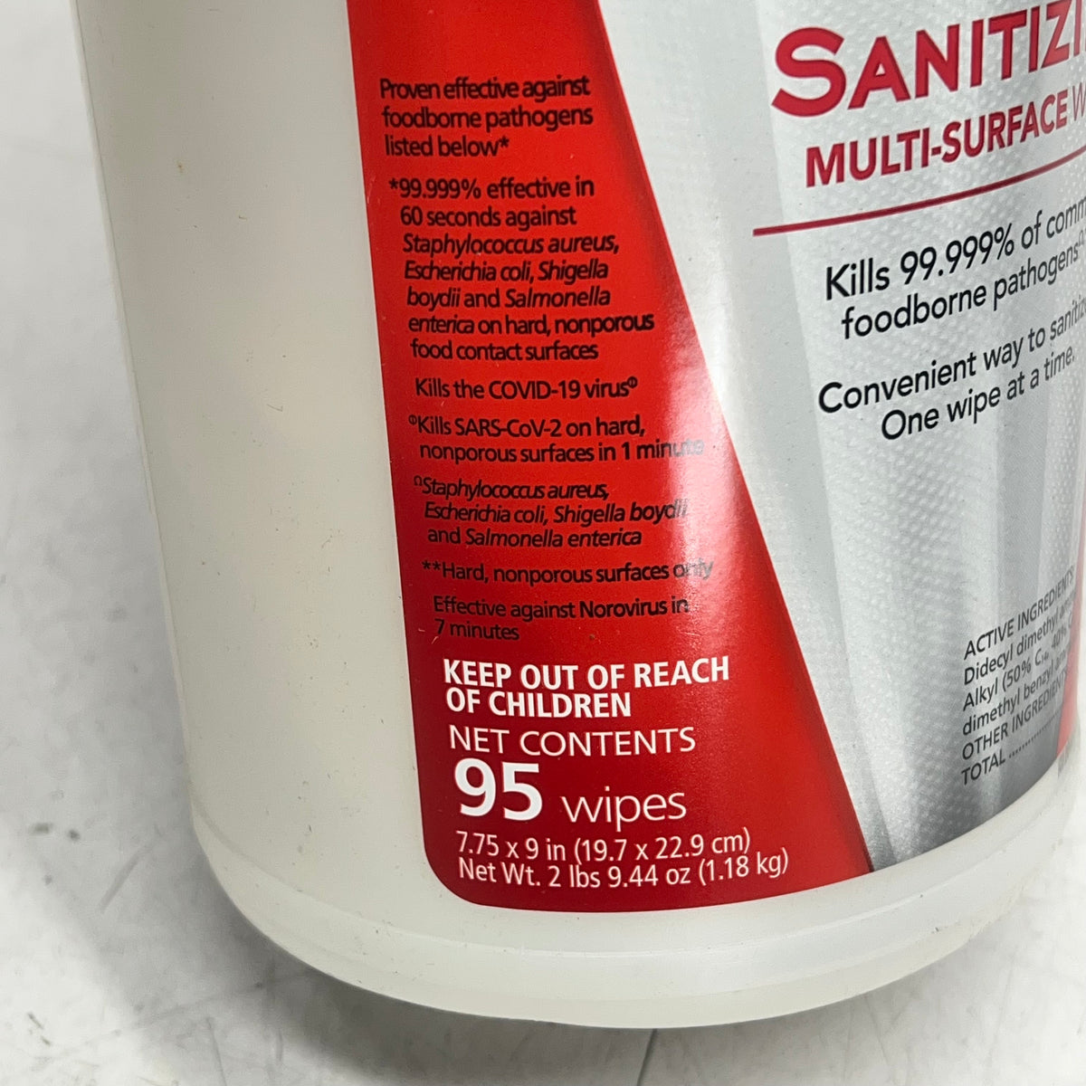 SANI PROFESSIONAL (5 PACK, 95 EACH) No-rinse Sanitizing Wipes 7.75 x 9" 8DP56700