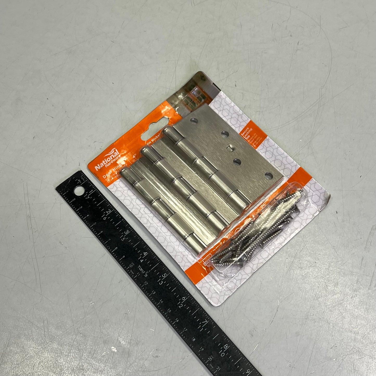 ZA@ NATIONAL HARDWARE (SET OF 3) Flush Removable Pin Steel Door Hinge W/ Hardware 55lb Satin Nickel N830-404