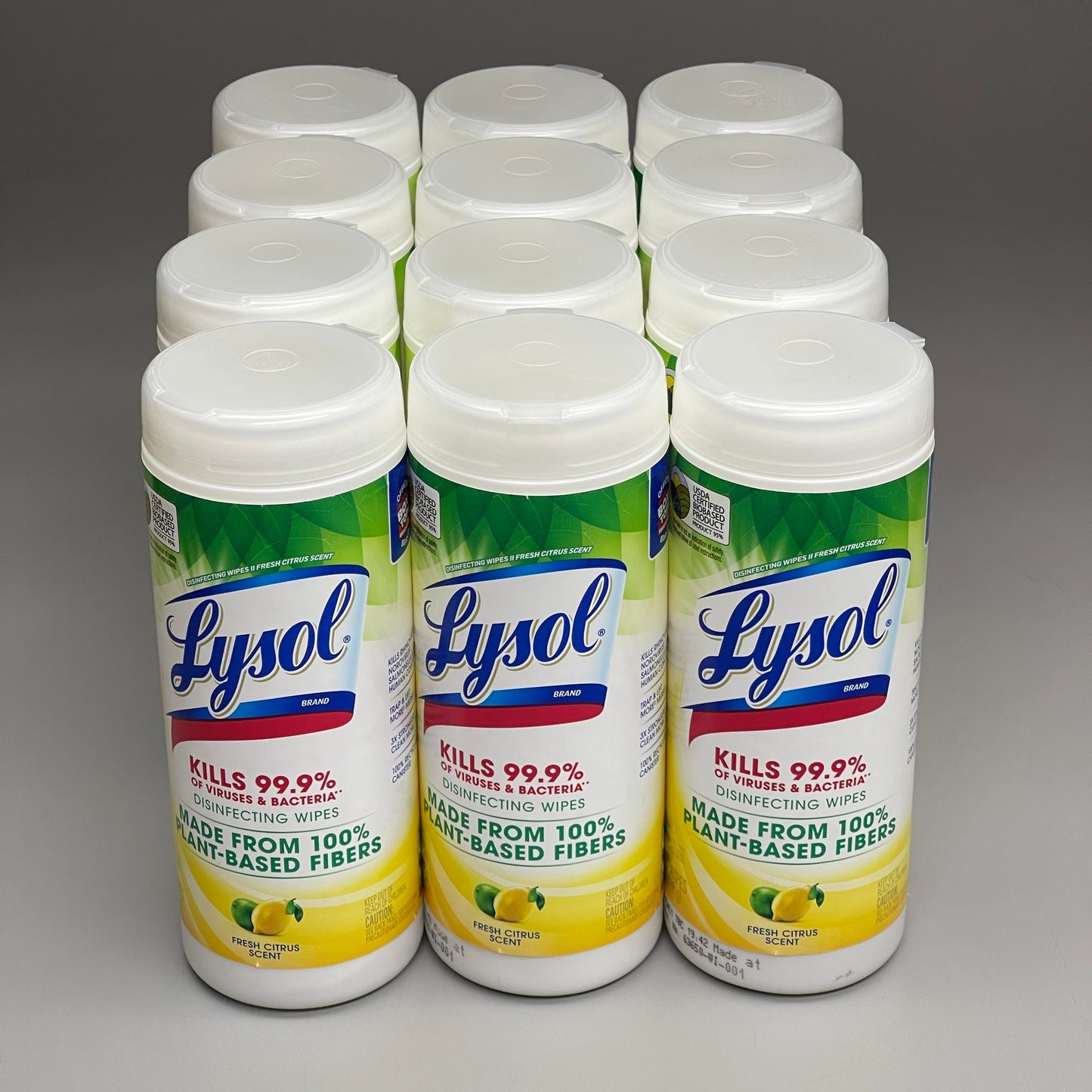LYSOL 12-PACK! Disinfecting Wipes 30 Wet Wipes Each (360 Total) Fresh Citrus Scent 7 oz 3145077