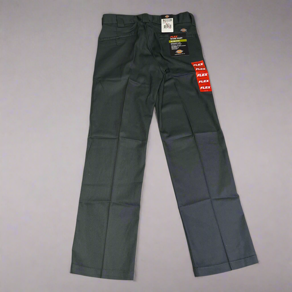 DICKIES Durable Flex Fabric Slim Fit Work Pants Men's Sz 32x32 Charcoal 873FCH