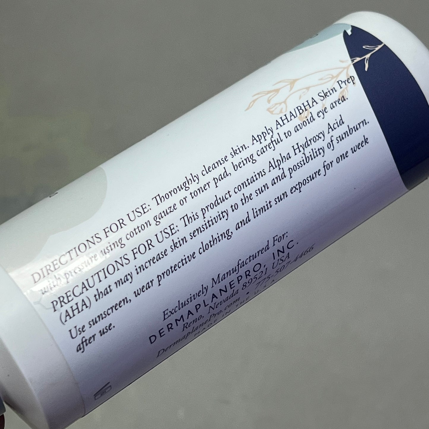 DERMAPLANE PRO AHA/BHA Skin Prep Solution Vegan & Cruelty Free 8 Fl Oz 6 M