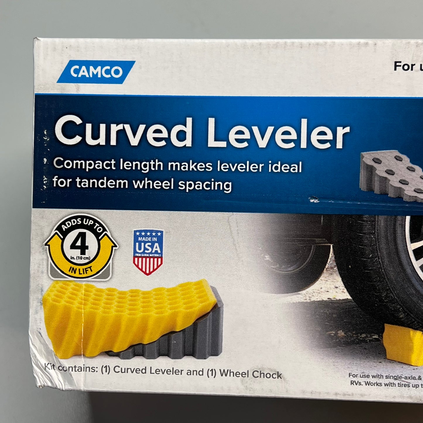 CAMCO Honeycomb Curved Camper/RV Leveler Chock 4" Lift Yellow/Black 44428