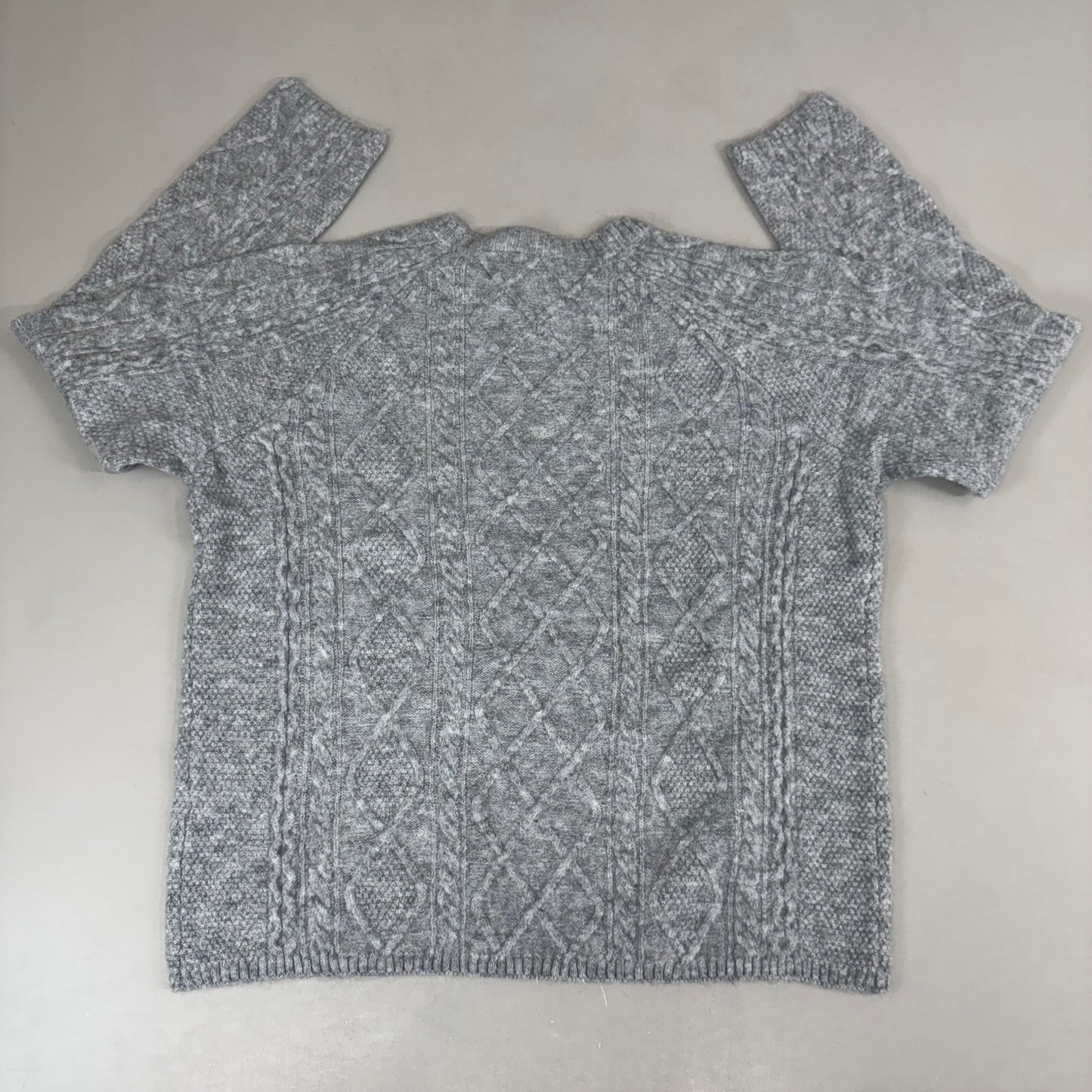 VINCE CAMUTO Cable Knit Sweater Women's Sz-S Light Heather Grey SC2895