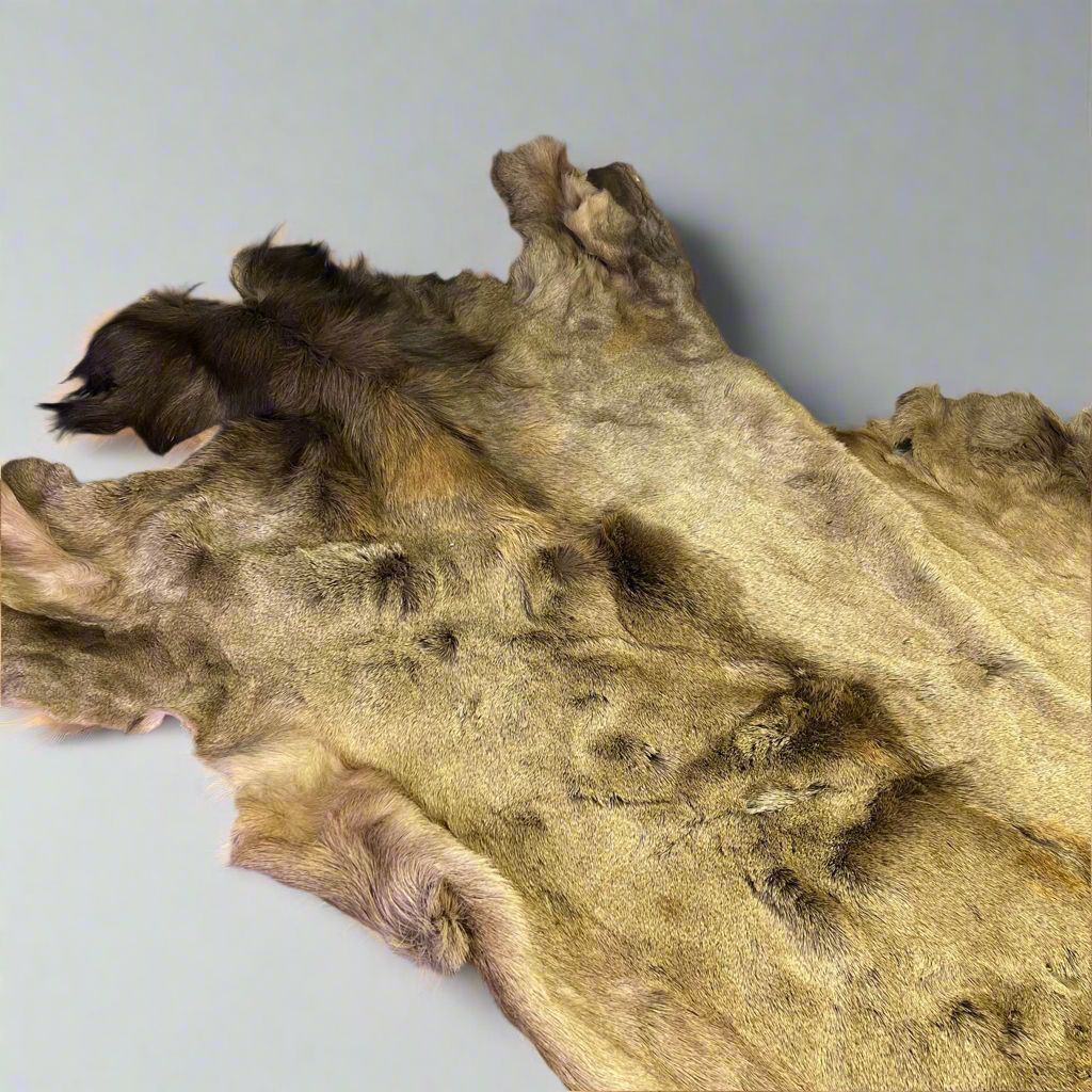 Large Real Elk Hide Rug/Home Décor 68"X55" Brown/Tan