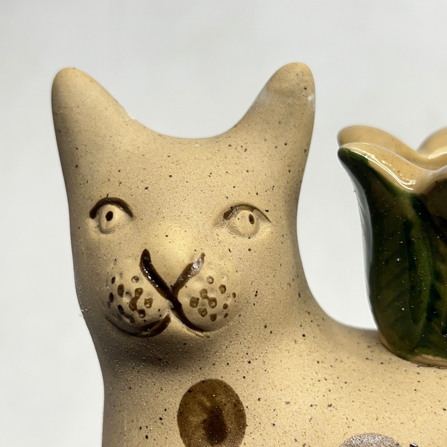 CREATIVE CO OP (2 PACK) Hand Painted Stoneware Cat Taper Holder 4" DF769|5A