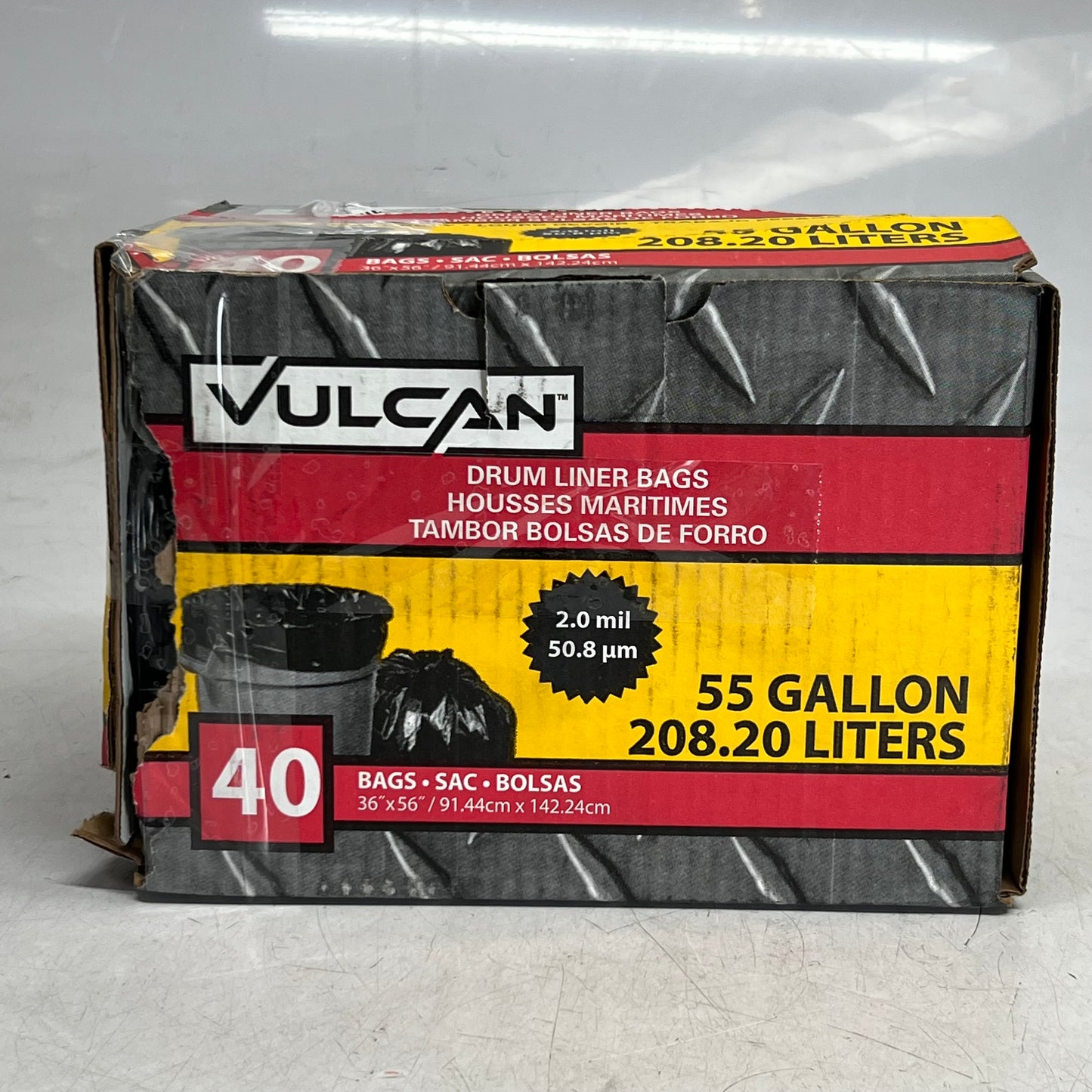 VULCAN (40 BAGS) Drum Liner Bags Sz 50 Gal. PK-PS0190B