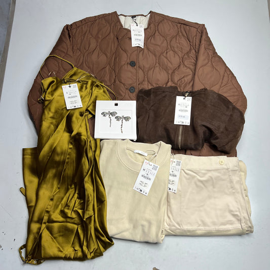 ZA@ ZARA Lot of Assorted Clothing Quilted Coat, Dress, Pullover & Pants Women's Sz S/M/XL Multicolor