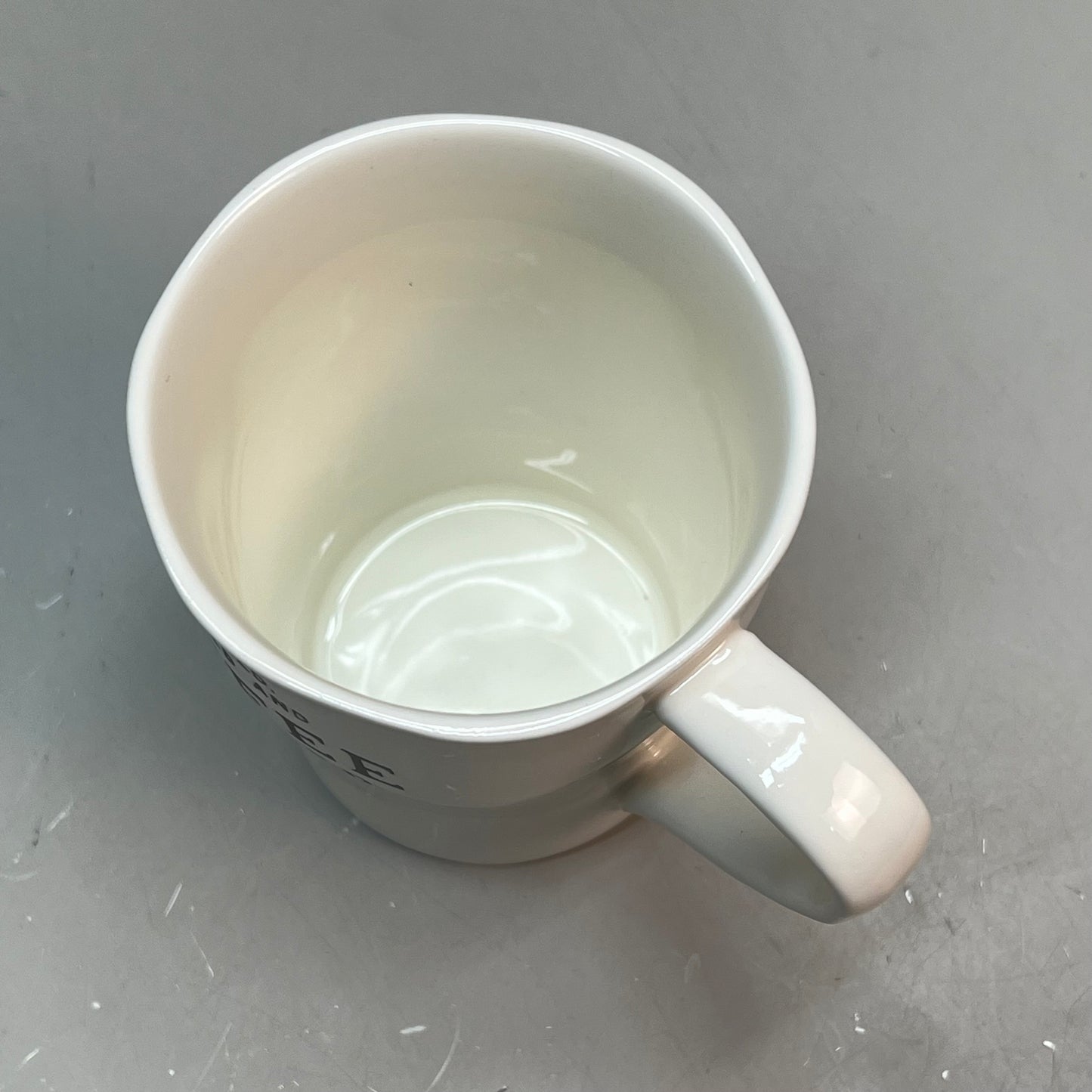 CREATIVE CO-OP Set Of 6 Stoneware Mug w/ Wax Relief Coffee Sayings 6 Styles 12oz White/Black DF9620A