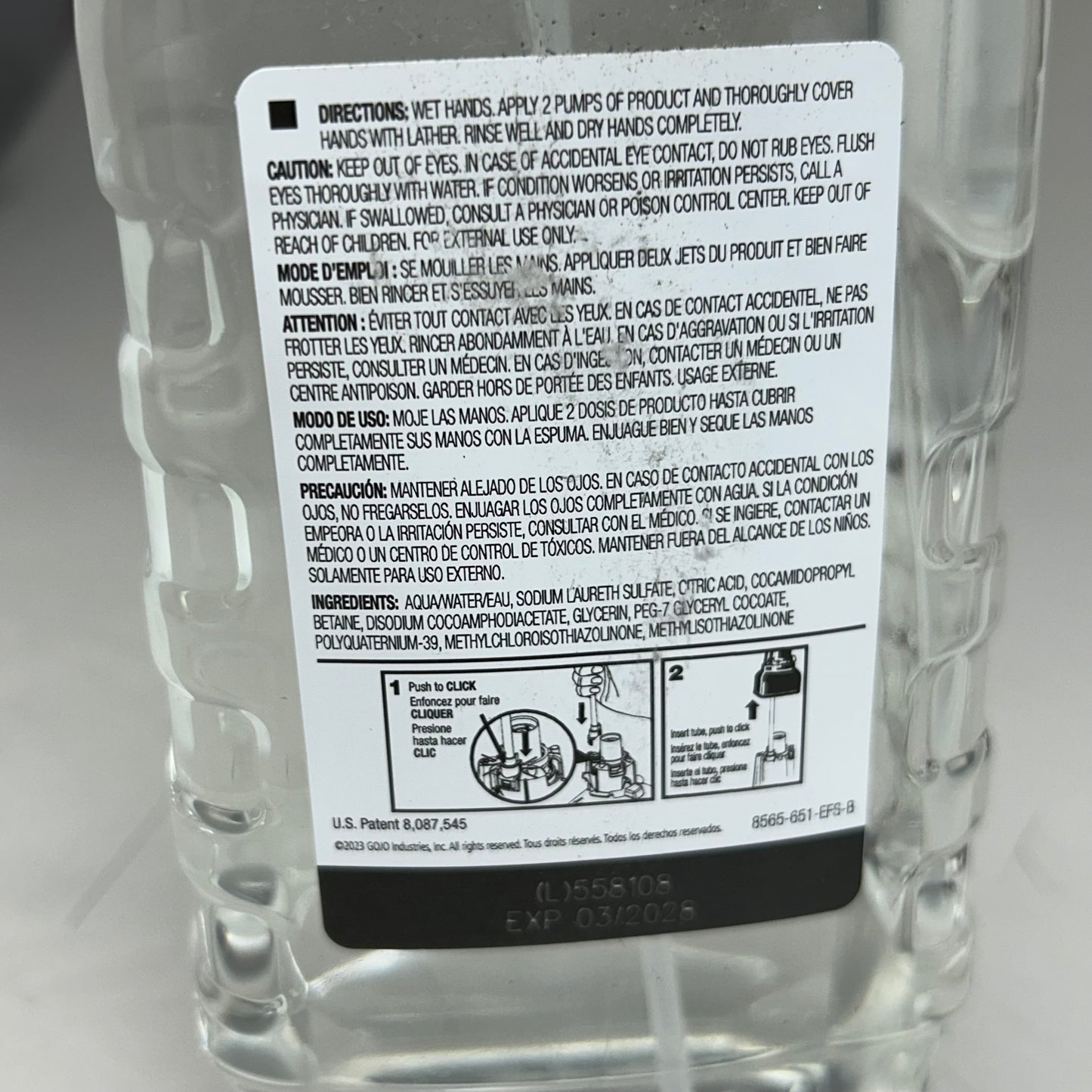 BRIGHT SOLUTIONS (3 Pack) Green Certified Foam Soap 1500ml Clear BSL-GJ8565-04 (New Other- Slightly Distressed Packaging)