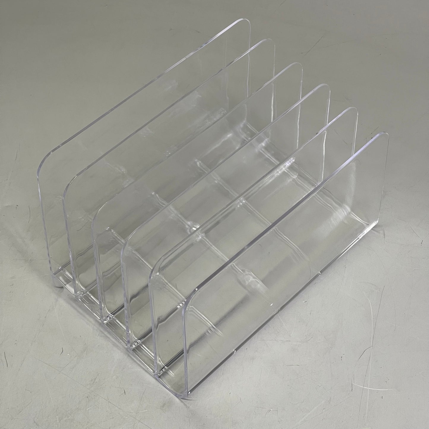 TRU RED 5-Slot Letter Sorter 9.5" x 6.5" x 6.3" Clear TR62285