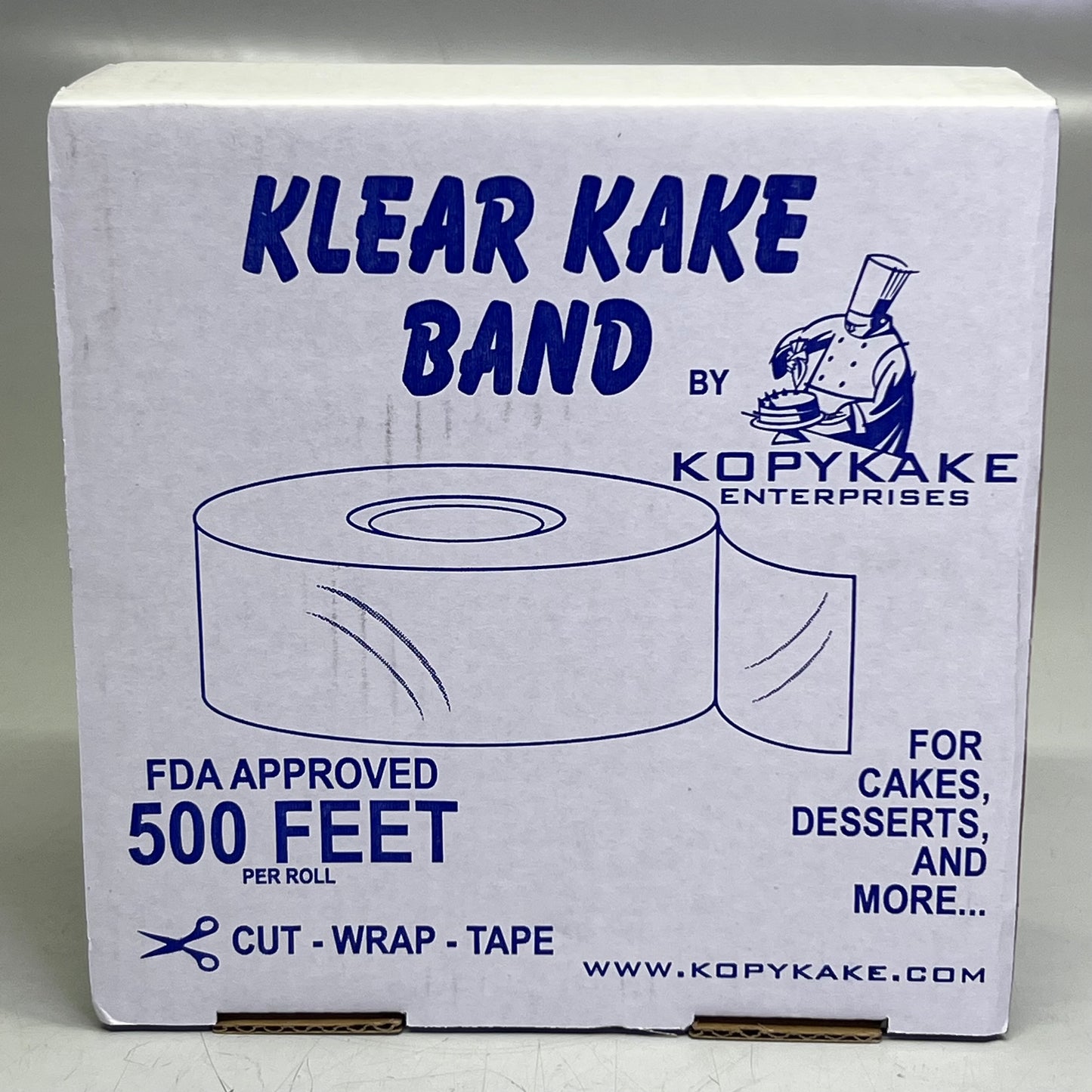 KLEAR KAKE BAND Cake Banding Clear 2.5" x 500ft Clear KB500