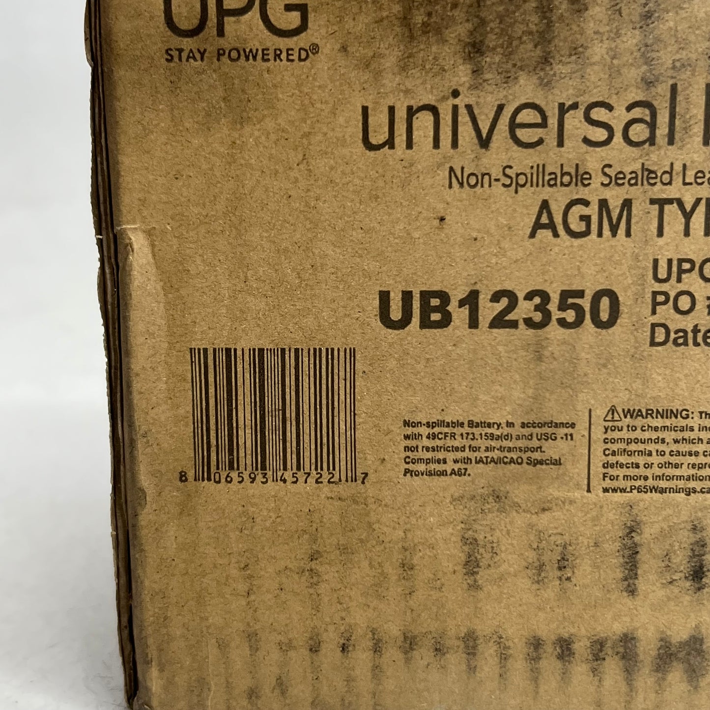 UNIVERSAL BATTERY Non-spillable Sealed Lead-acid Battery 12V 35Ah Black UB12350