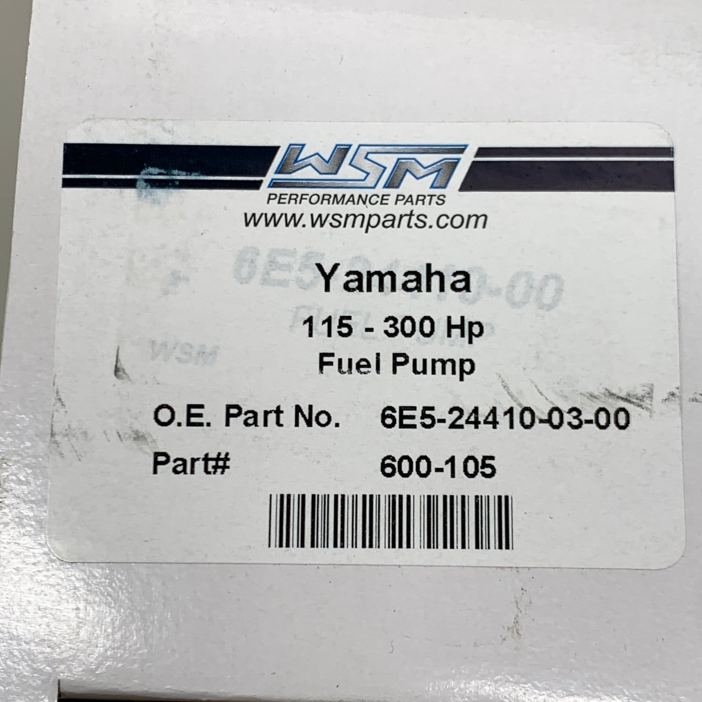 WSM Yamaha 115-300Hp Fuel Pump 2" x 4" Black/Grey 600-105