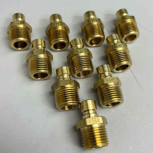 PLASTIC PROCESS EQUIPMENT (10 Pack) Male Plug Fitting 3/8" ID 1/2" NPT Brass  PPEB354