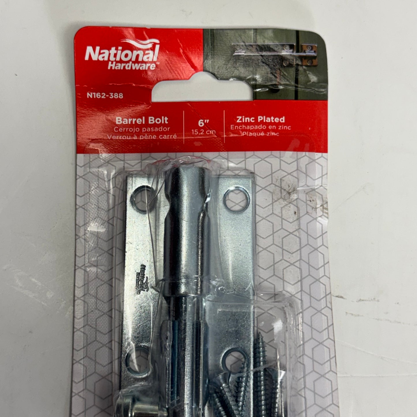 NATIONAL HARDWARE Barrel Bolt Sz 6", Grey N162-388