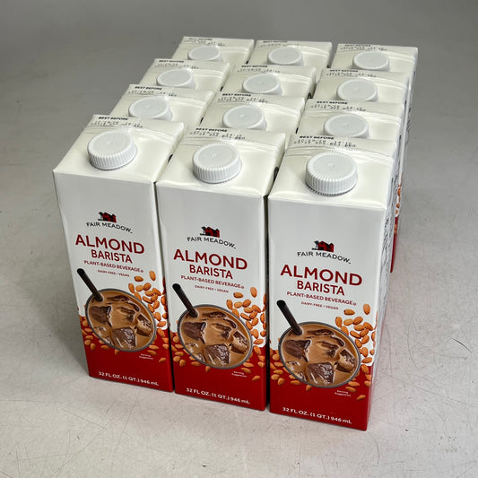 FAIR MEADOW (12 PACK) Barista Almond Milk 32 fl oz 4 Servings Each BB 10/26