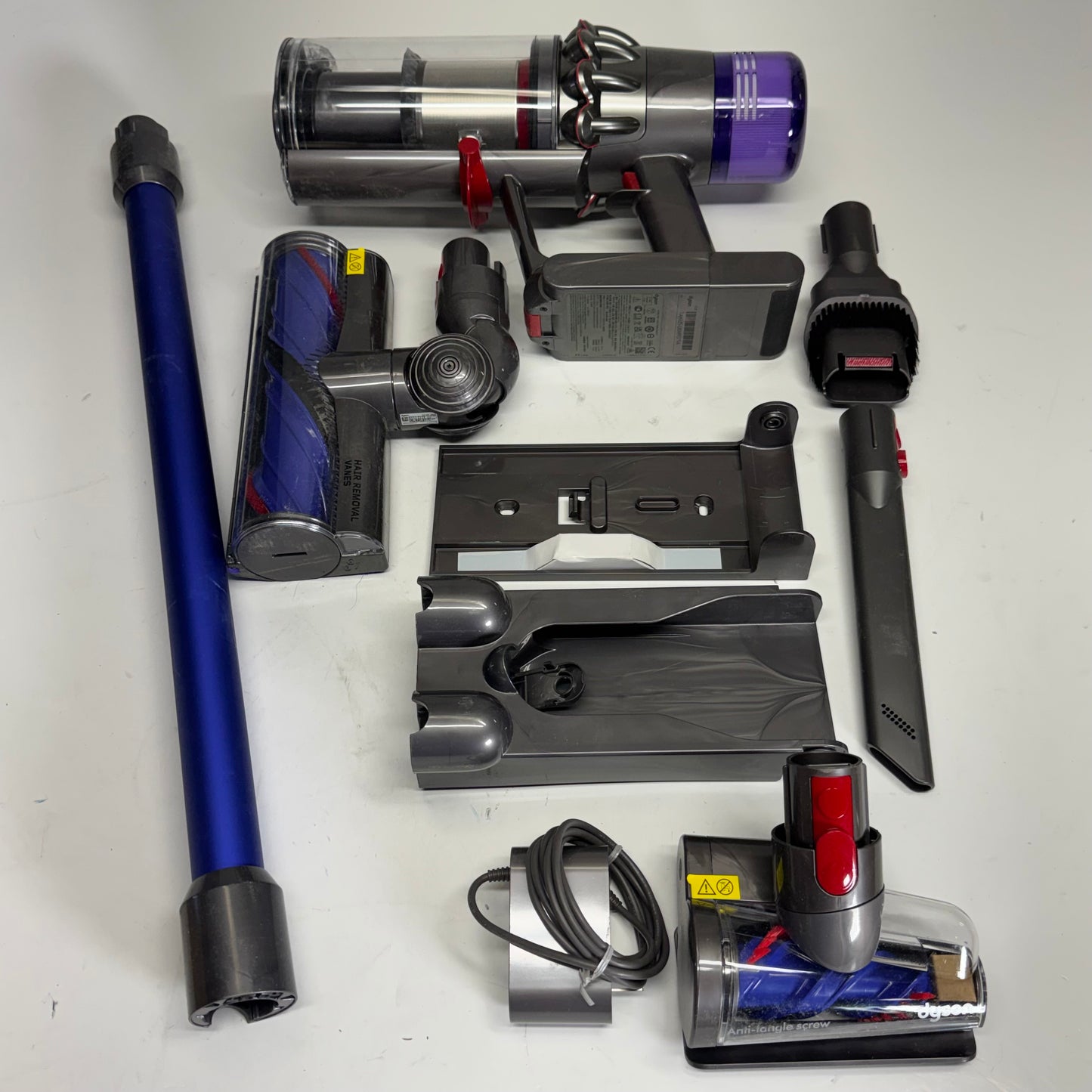 DYSON V11 Plus Cordless Vacuum Sz 9.84"W x 10.28"L x 49.67"H, Nickel/Purple