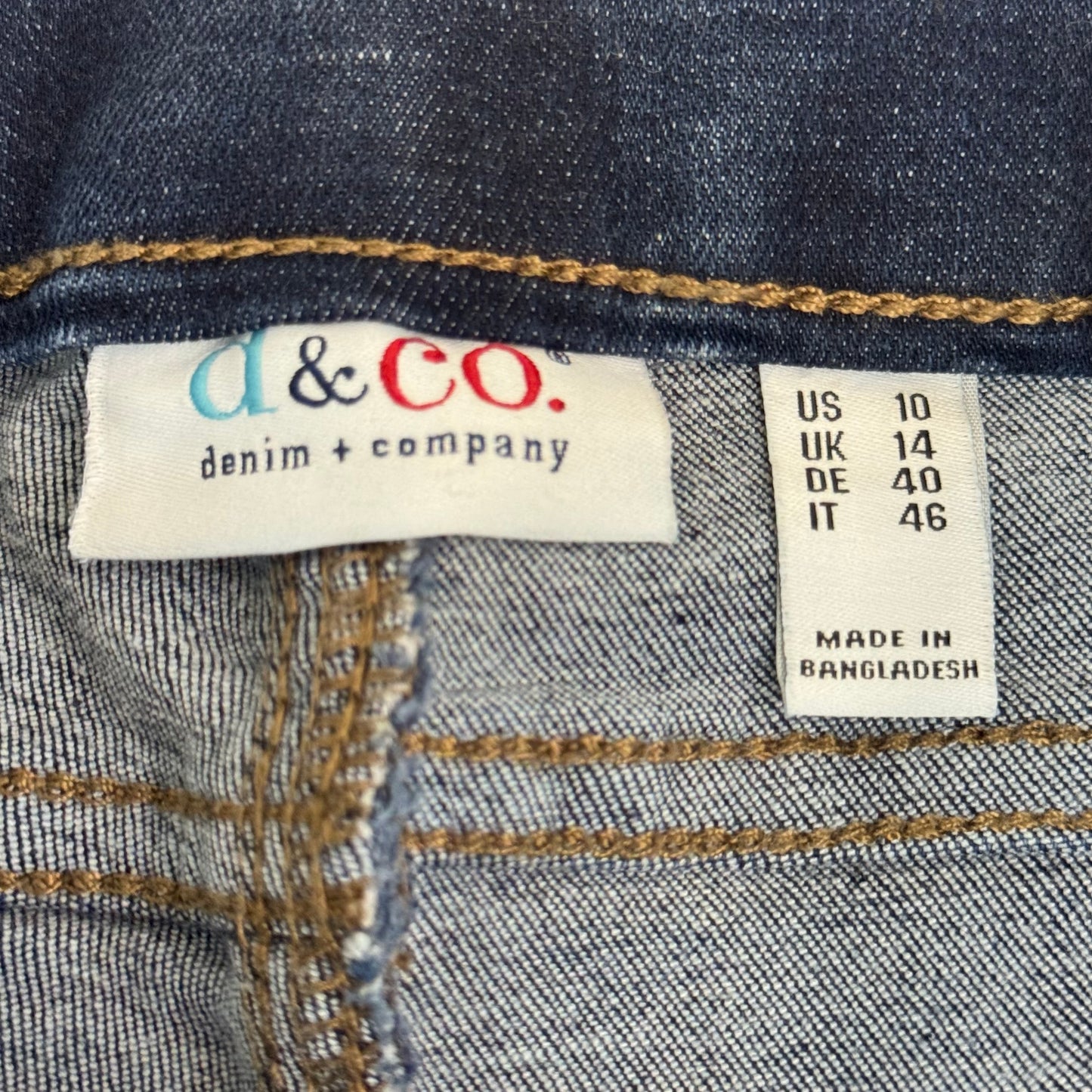 DENIM & CO.  Easy Stretch Slim Leg Buttonfly Women's 10 Denim Blue