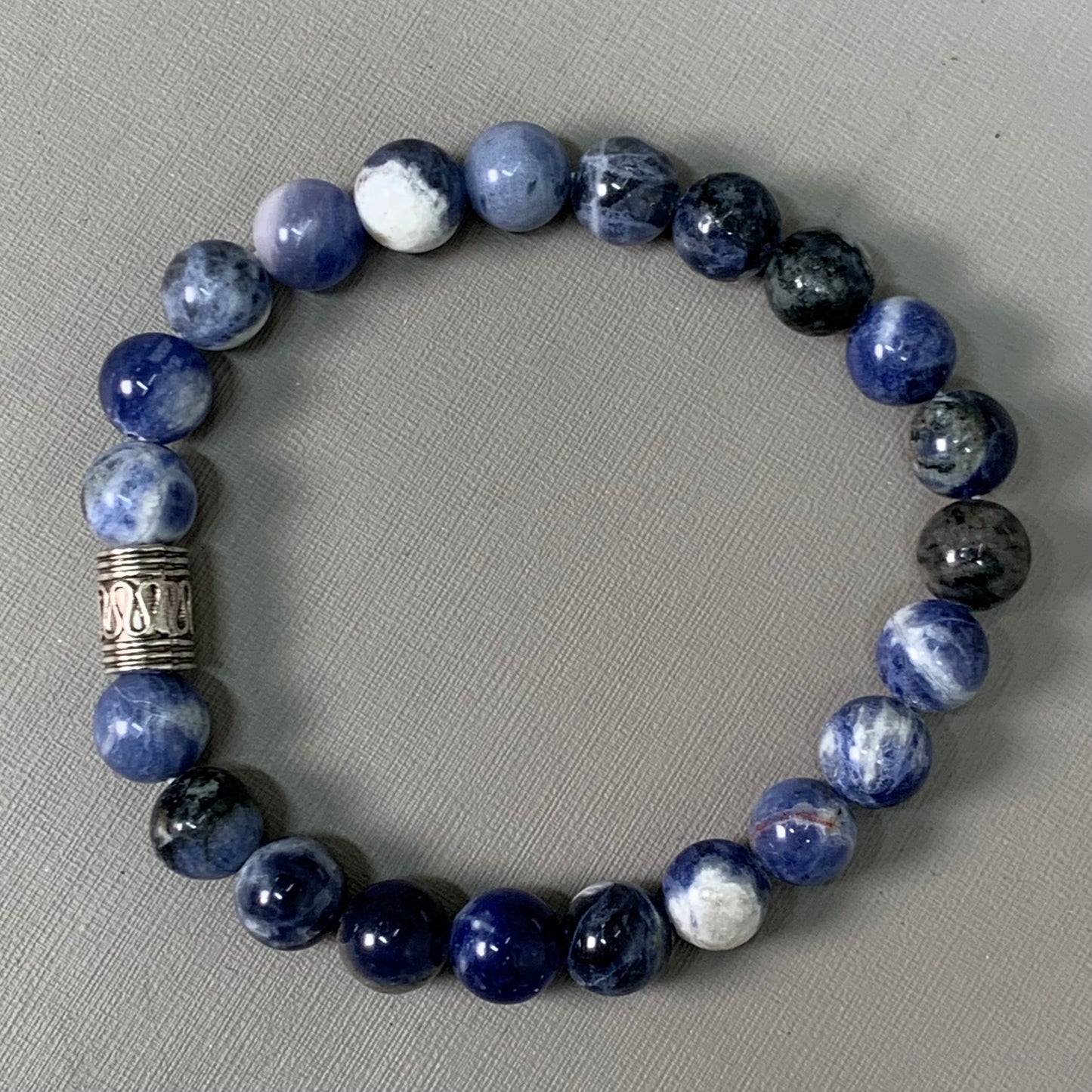 BEST WHOLESALE 12-PACK! Blue Marbled Beaded Crystal Bracelets 3" Silver Jewel New