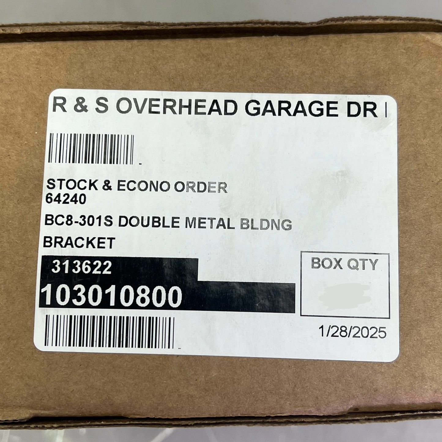R&S (2 PACK) Steel Garage Door X2 Wall Box Rail Bracket 7-1/8" x 5-13/16 BC8-301S