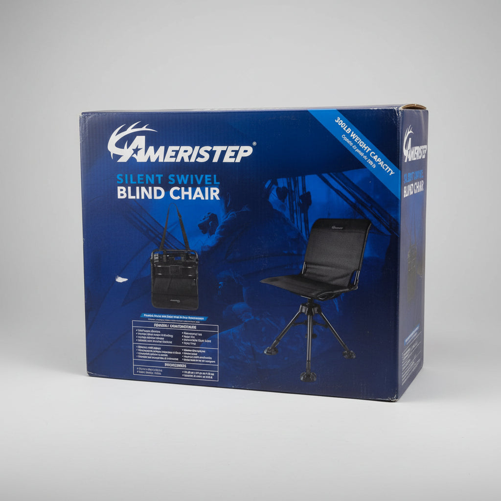 AMERISTEP 360 Silent Blind Chair 21.85" x 8.27" x 25.2" Black PO103401 (New Other, Distressed Box)
