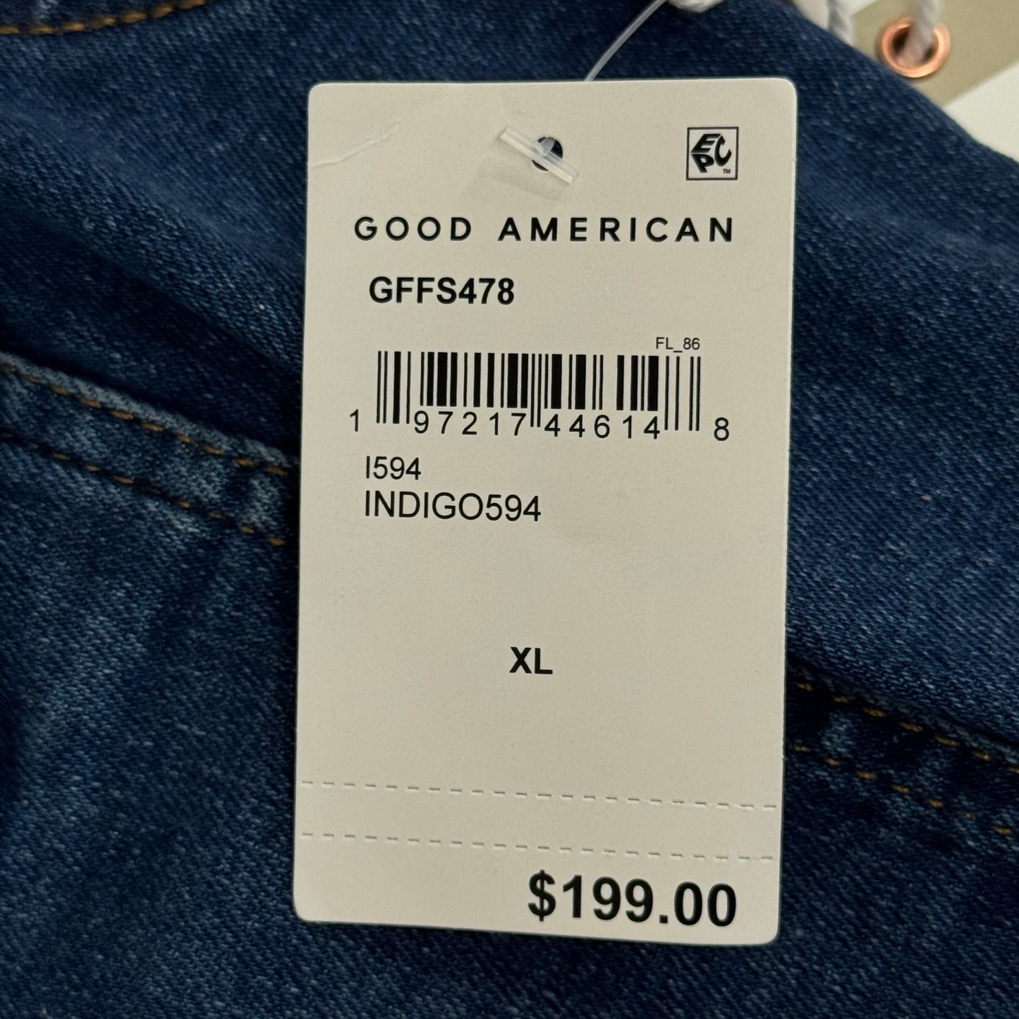 GOOD AMERICAN Fit For Success JumpSuit X-Large Indigo594 GFFS478