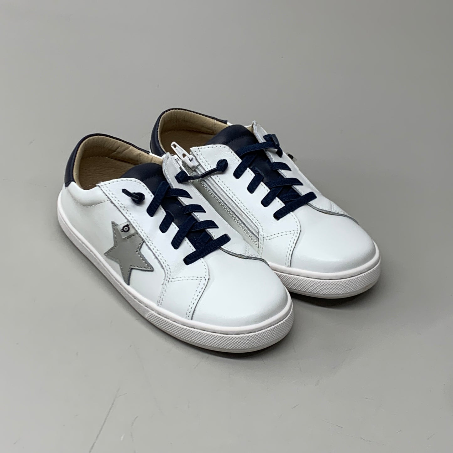 OLD SOLES Comet Runner Sneakers Kid’s Sz 9 EU 25 Snow/Navy/Gris #6149