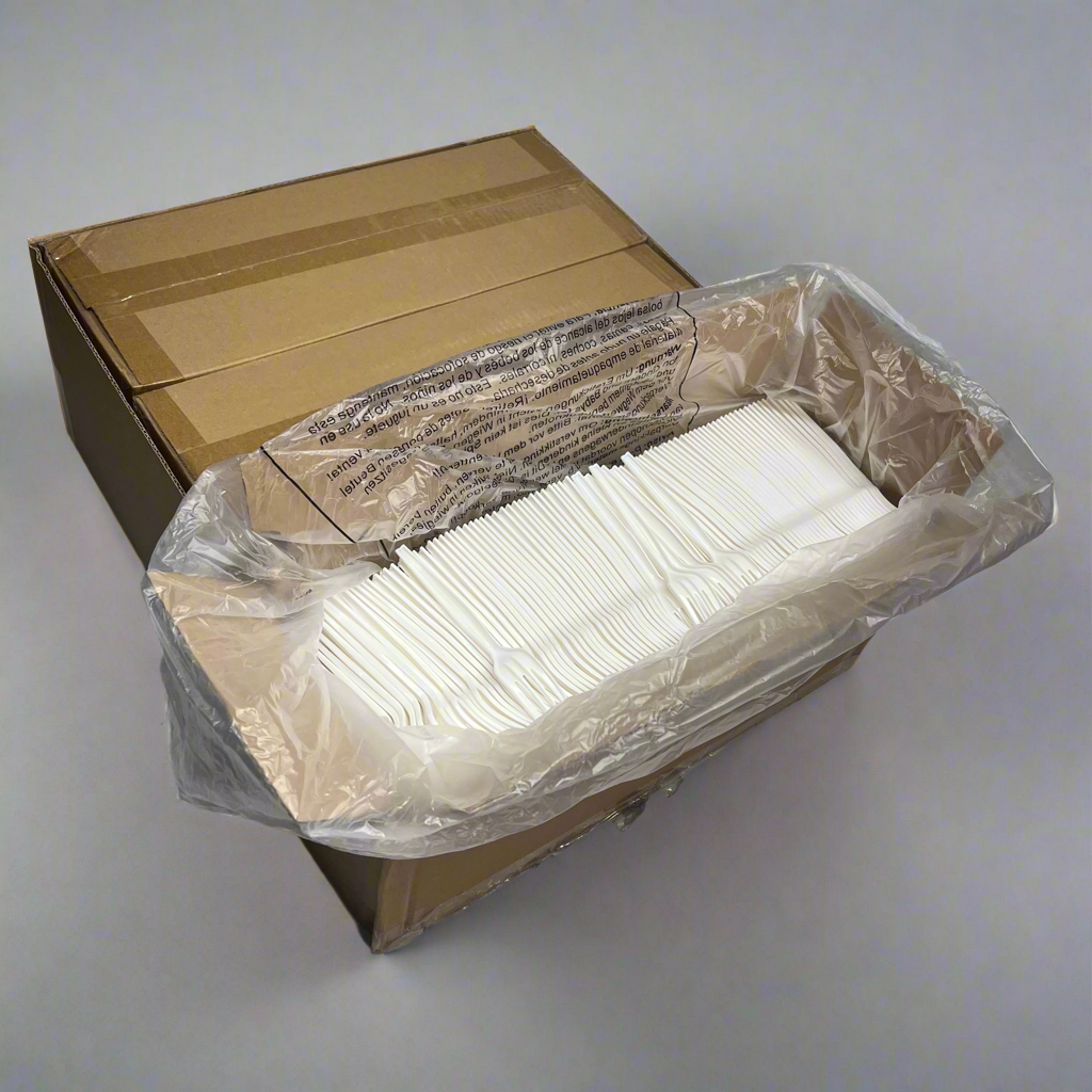 ZA@ PERK (1000 PACK) Mediumweight Plastic Cutlery Forks Polystyrene White PK58698