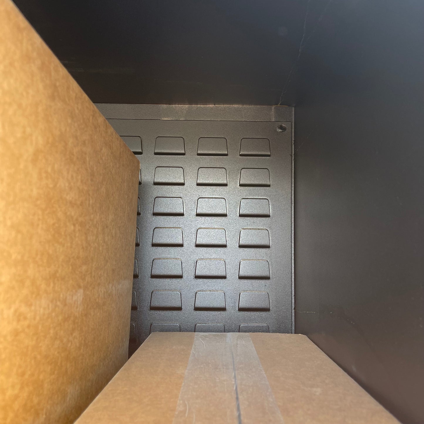 JAMCO Steel Storage Cabinet W/ 122 Yellow Bins 78" x 36" x 24" Dark Grey DF236BL