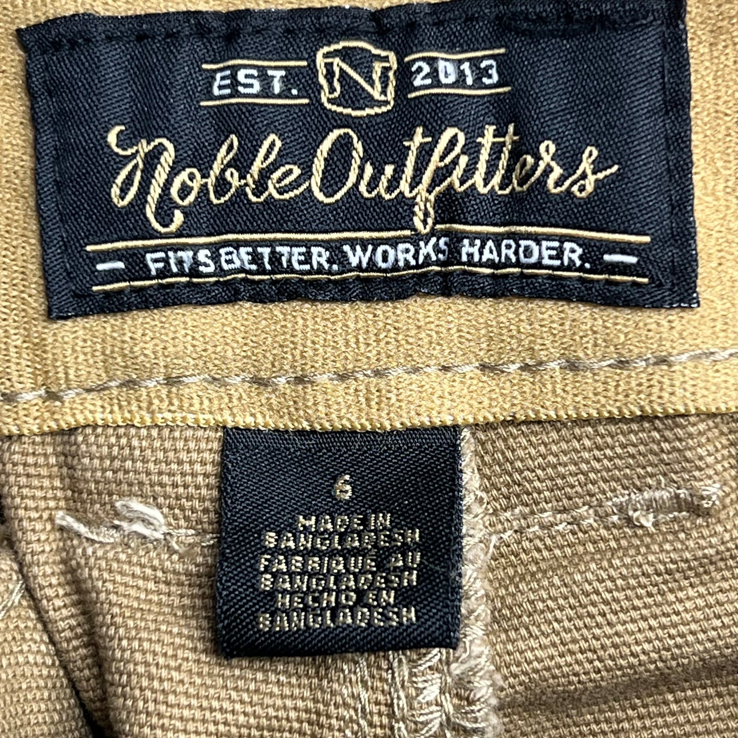 NOBLE OUTFITTERS Tug Free Utility Stretch Canvas Work Pant Women's Sz 6 Coyote