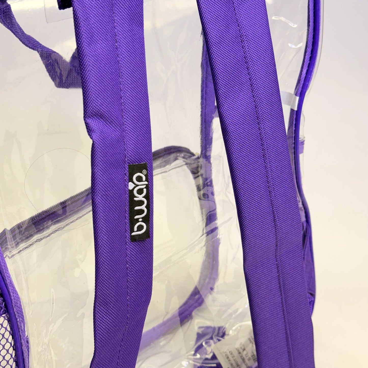 BWAP 17" Clear Plastic Backpack 17" x 12" x 6" Color Purple BP1643
