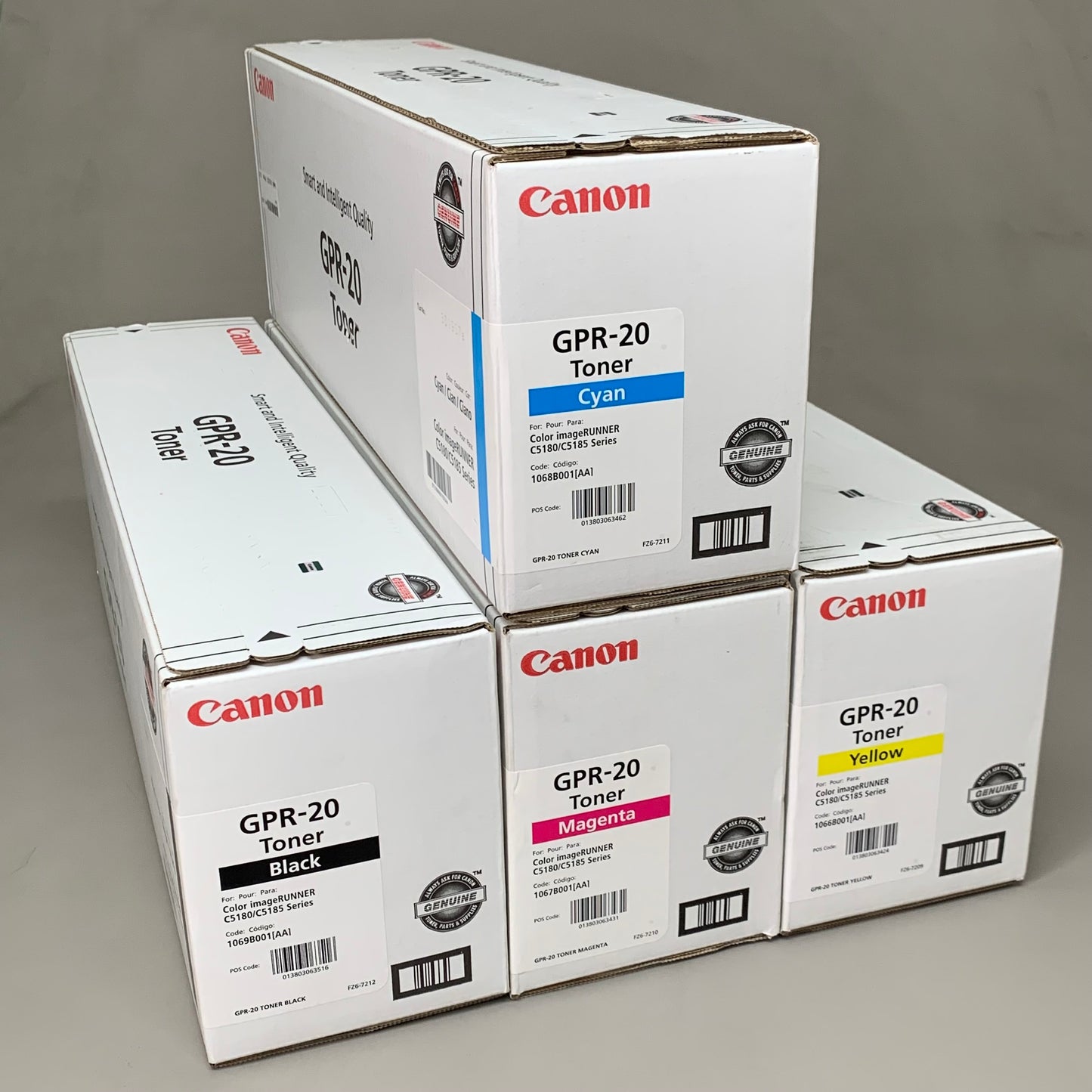 CANON (4 PACK!) GPR-20 Toner Color Image Runner Magenta/Cyan/Yellow/Black C5180(5)