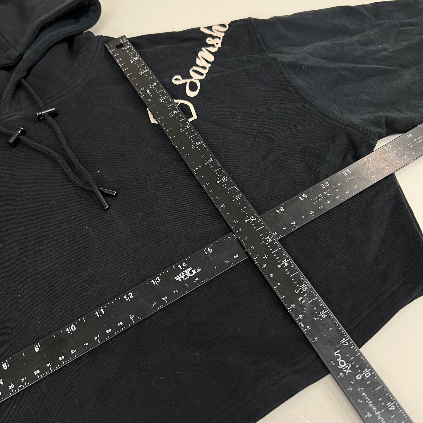 SAMSHIELD Equestrian Hooded Sweatshirt w/Sleeve Logo Women's Sz S Black