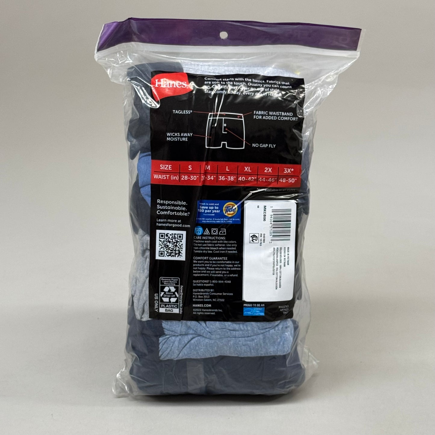 HANES (6 PACK!) Men's Boxer Briefs Sz M 32-34" Black/Blue/Grey MKCB06