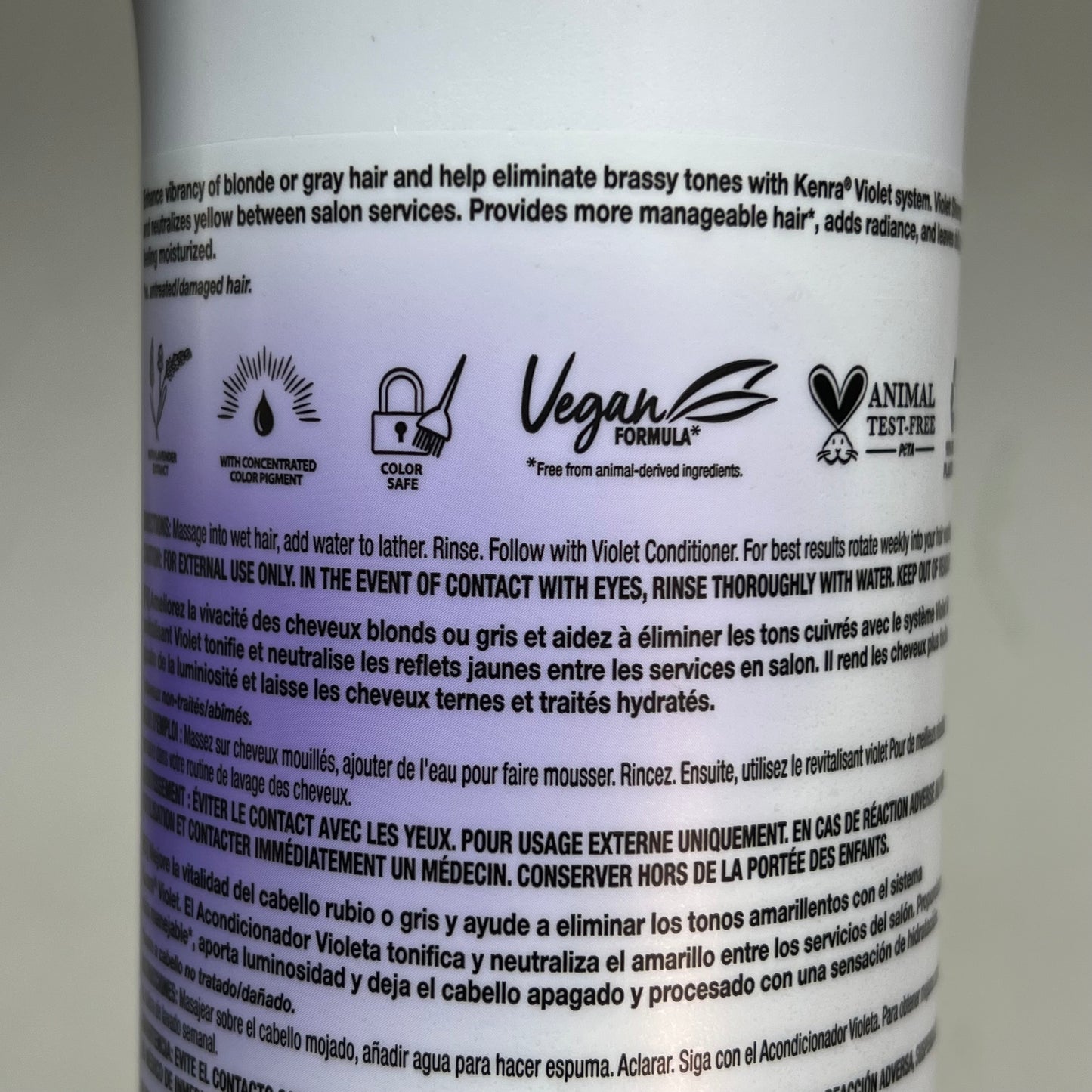 KENRA Violet Shampoo For Enhancing Blonde Vibrancy Eliminating Brass 33.8 oz