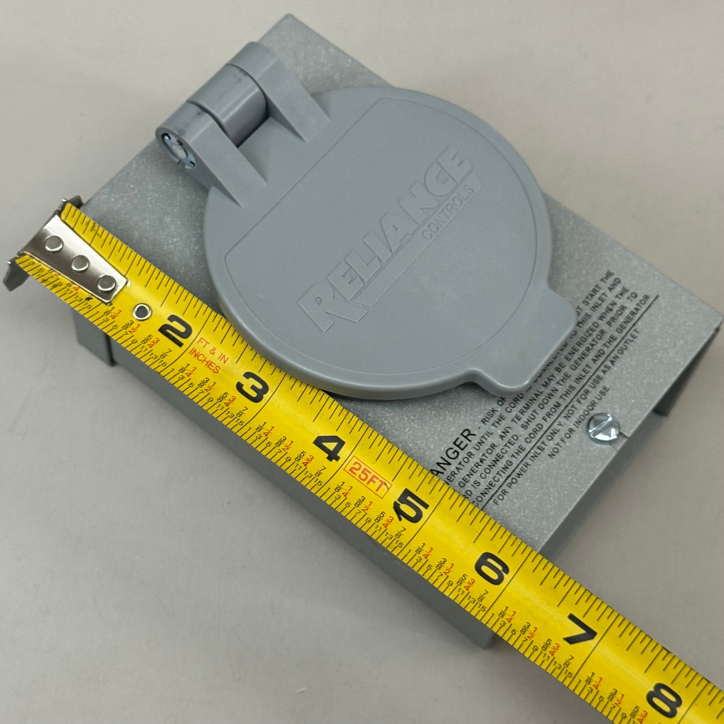 RELIANCE CONTROLS Power Inlet Box For Generator Cord Connection L14-30 Grey PB30