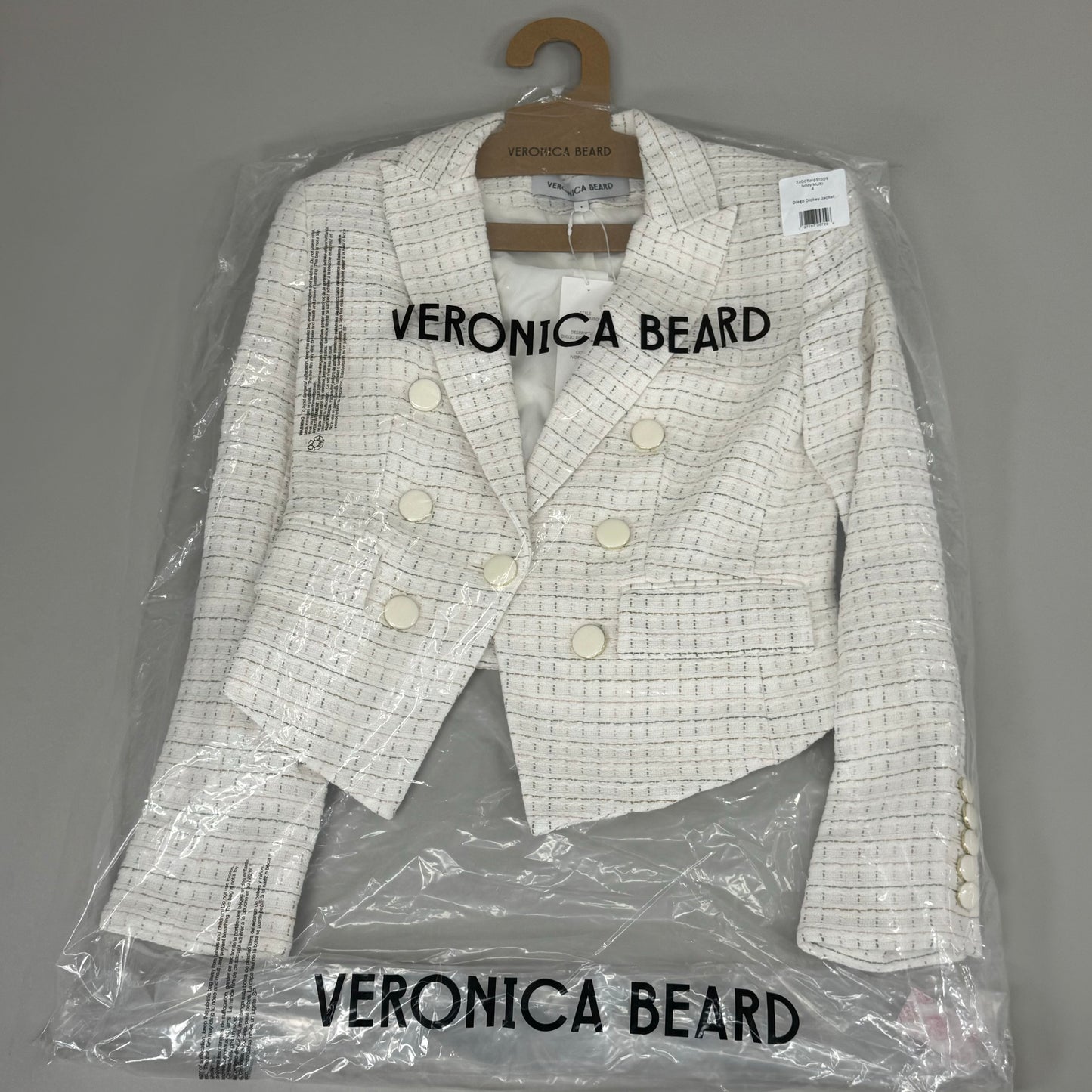 VERONICA BEARD Women's Diego Dickey Jacket Sz-4 Ivory/Multi 2406TW651509