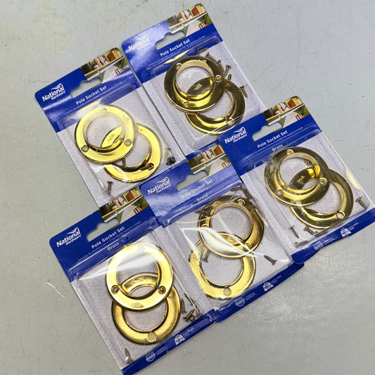 NATIONAL HARDWARE (5 PACK) Pole Socket Set Steel Brass N191-551