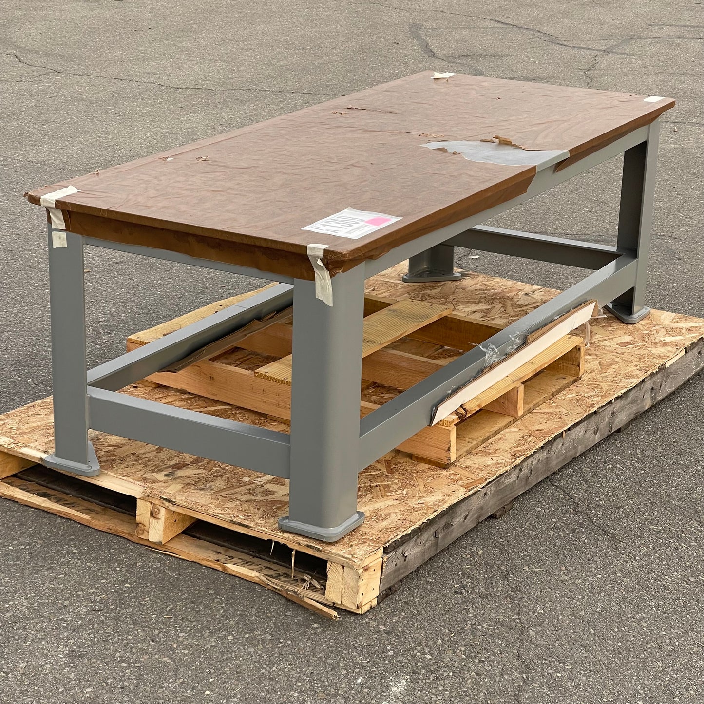 ZA@ Pallet of BRUTE MACHINE BASES Heavy-Duty Work Table 72”x30”x24” ~680 lbs Steel (AS-IS)
