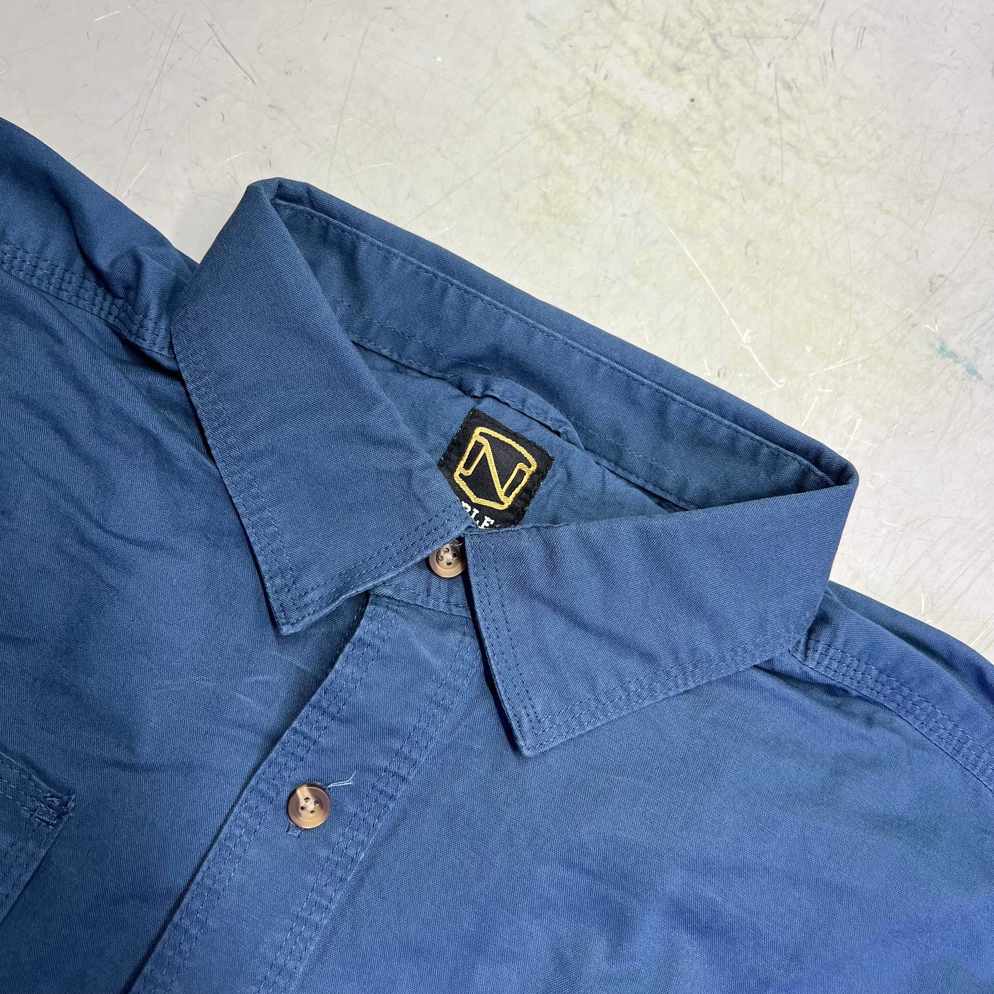 NOBLE OUTFITTERS Long Sleeve Weathered Work Shirt Men's Sz L-T Steel Blue 11049