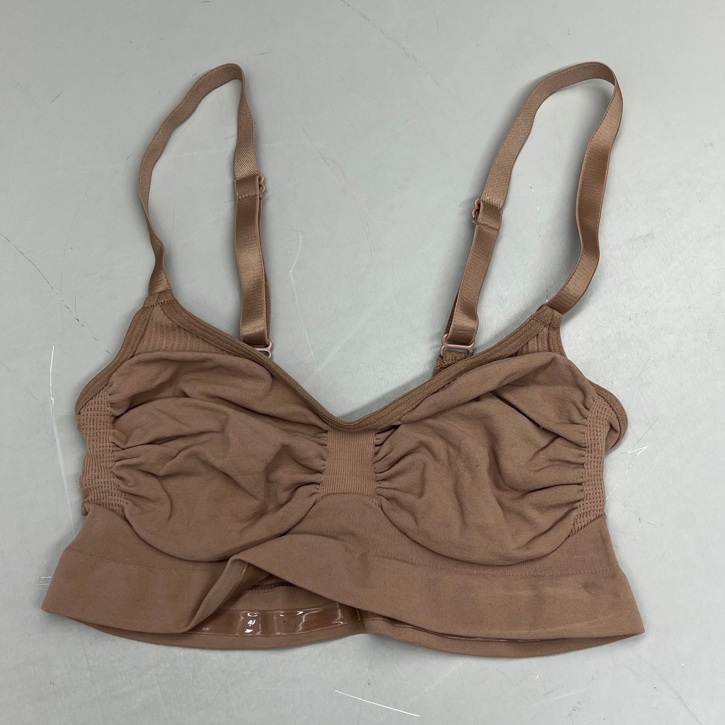 SKIMS Strong Support Seamless Bralette Pique Stitching Women's Sz L Sienna