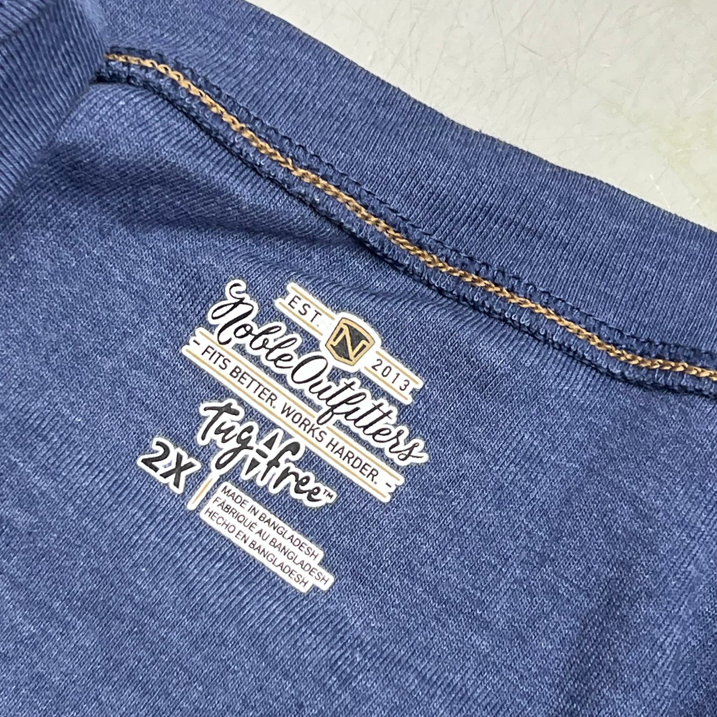 NOBLE OUTFITTERS Tug-Free Long Sleeve Crew Women's Sz 2XL Navy Heather 21582W