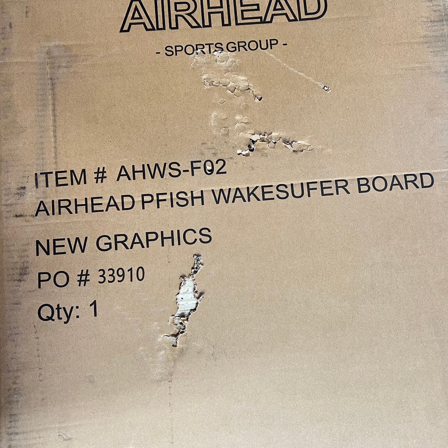 AIRHEAD Pfish Wakesurf Board Full Shape Fishtail Design 49" Blue/White AHWS-F02