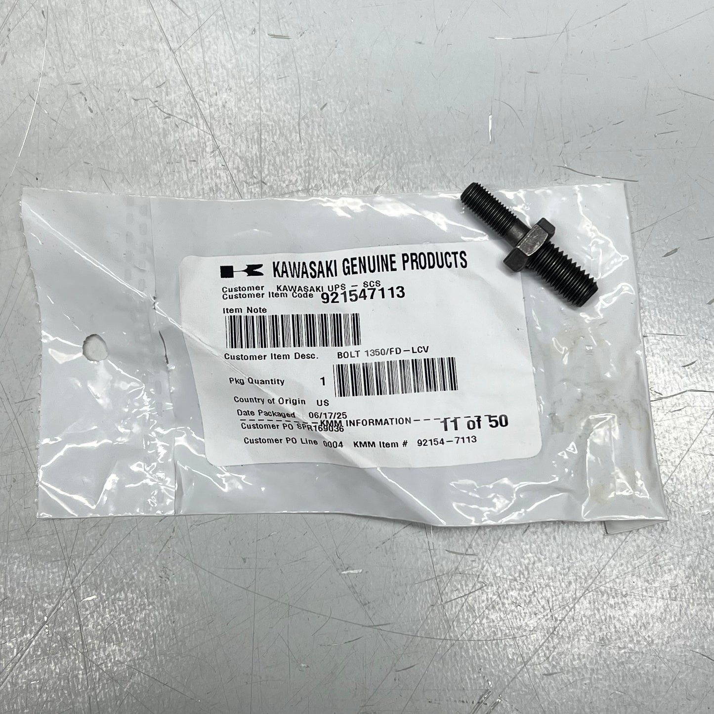 KAWASAKI  (4 PACK) Genuine OEM RXV Bolts For Carts E-Z-GO 603549