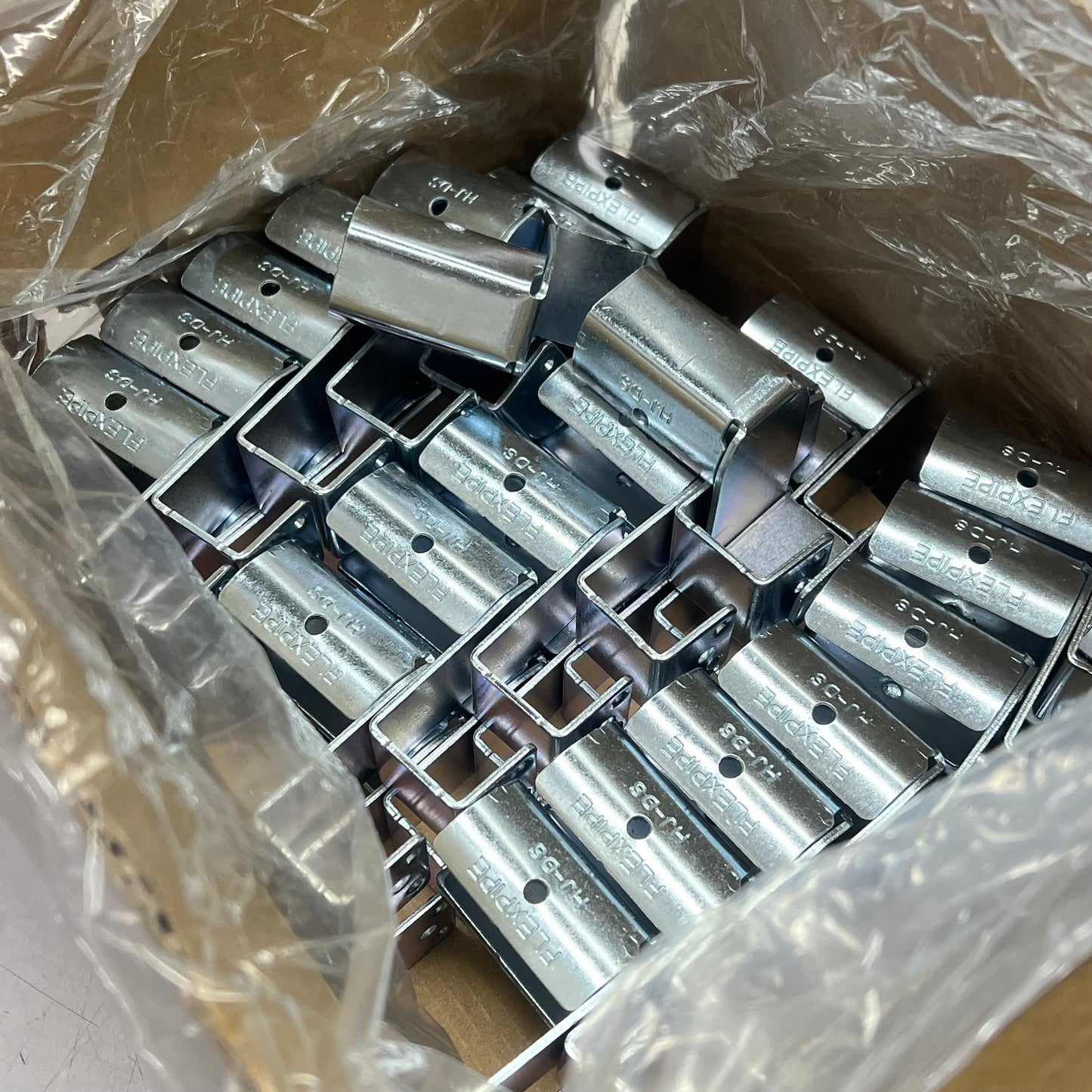 FLEXPIPE (60 PACK) Pipe Mount Drop Stop Zinc Nuts & Bolt Silver HJ-MS